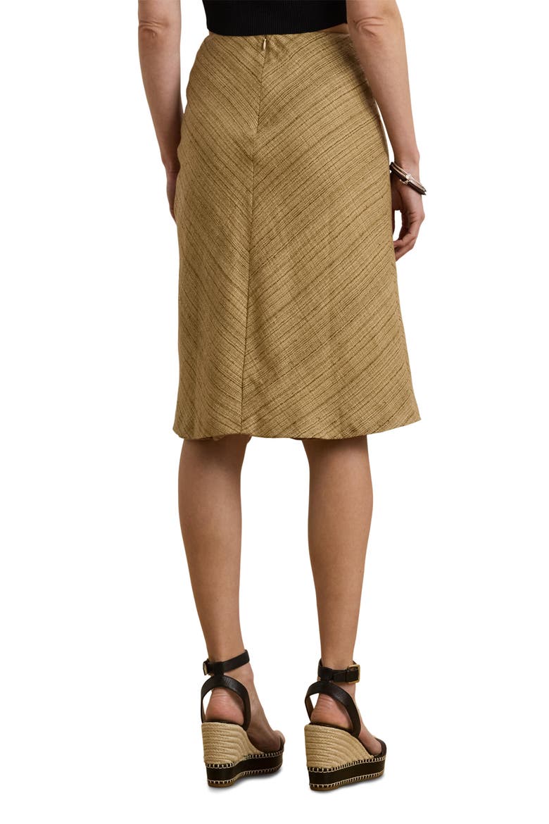 Herringbone Linen-Blend Tweed Skirt, Alternate, color, NEW TAN/ BROWN MULTI