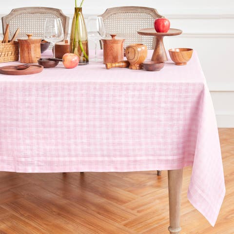 Linen Tablecloth - Gingham Check