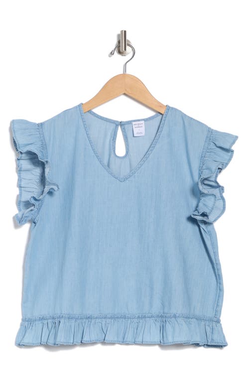 Melrose And Market Ruffle Sleeve V-neck Top