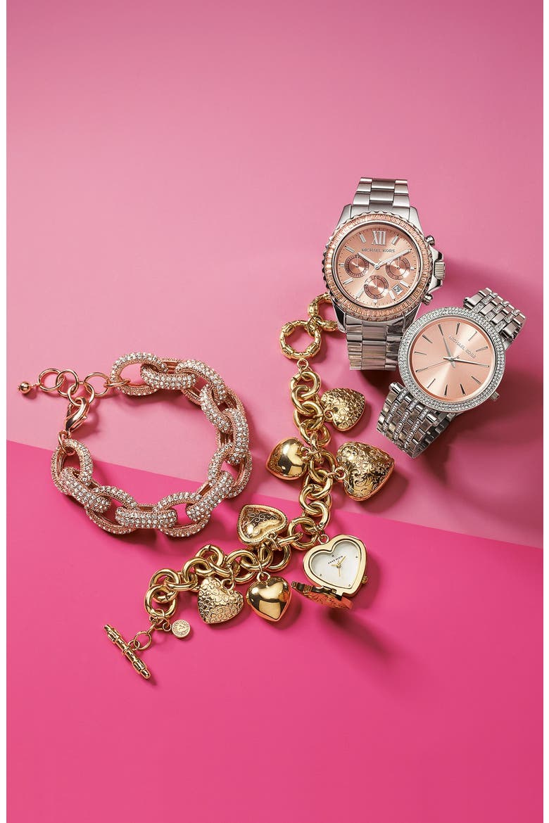 Pavé Link Bracelet, Alternate, color, GOLD/ CLEAR