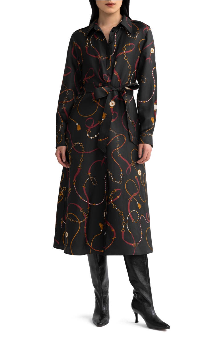 Lilysilk Louisville Print Silk Trench Dress, Main, color, Louisville Print