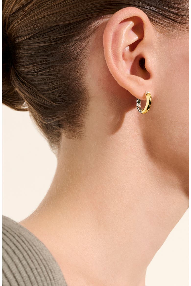 JH Essentail Crossover Hoop Earrings, Alternate, color, SILVER AND GOLD