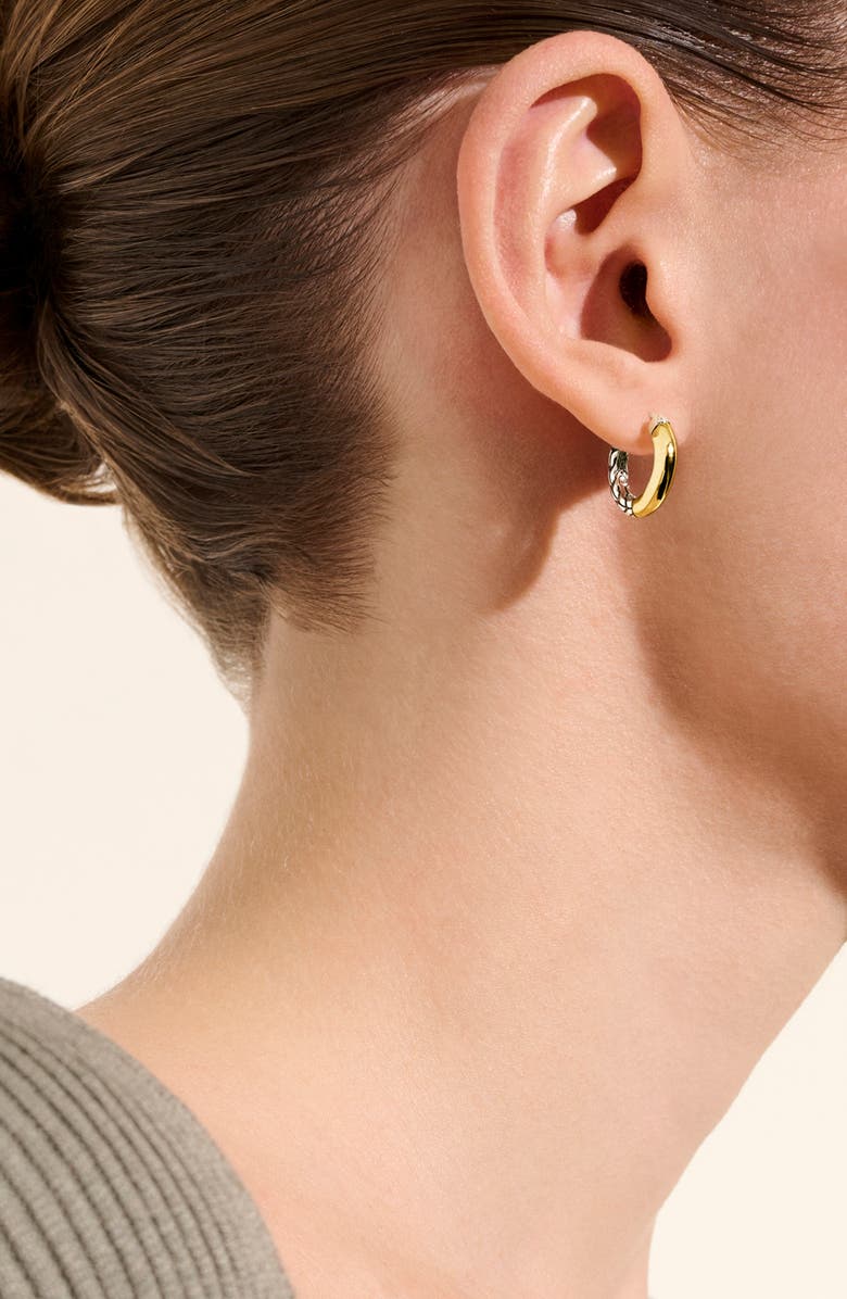 John Hardy JH Essentail Crossover Hoop Earrings, Alternate, color, Silver And Gold