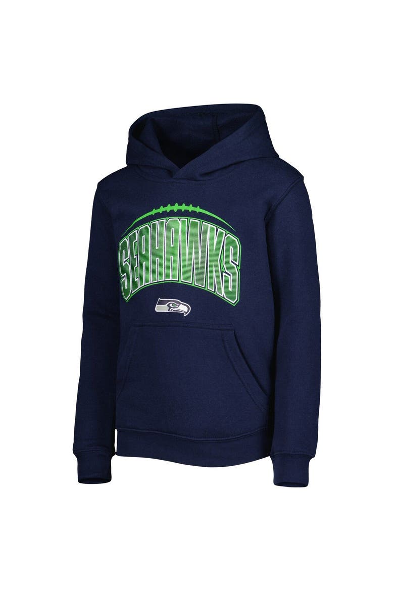 Youth College Navy/Heather Gray Seattle Seahawks Double Up Pullover Hoodie & Pants Set, Alternate, color, Navy