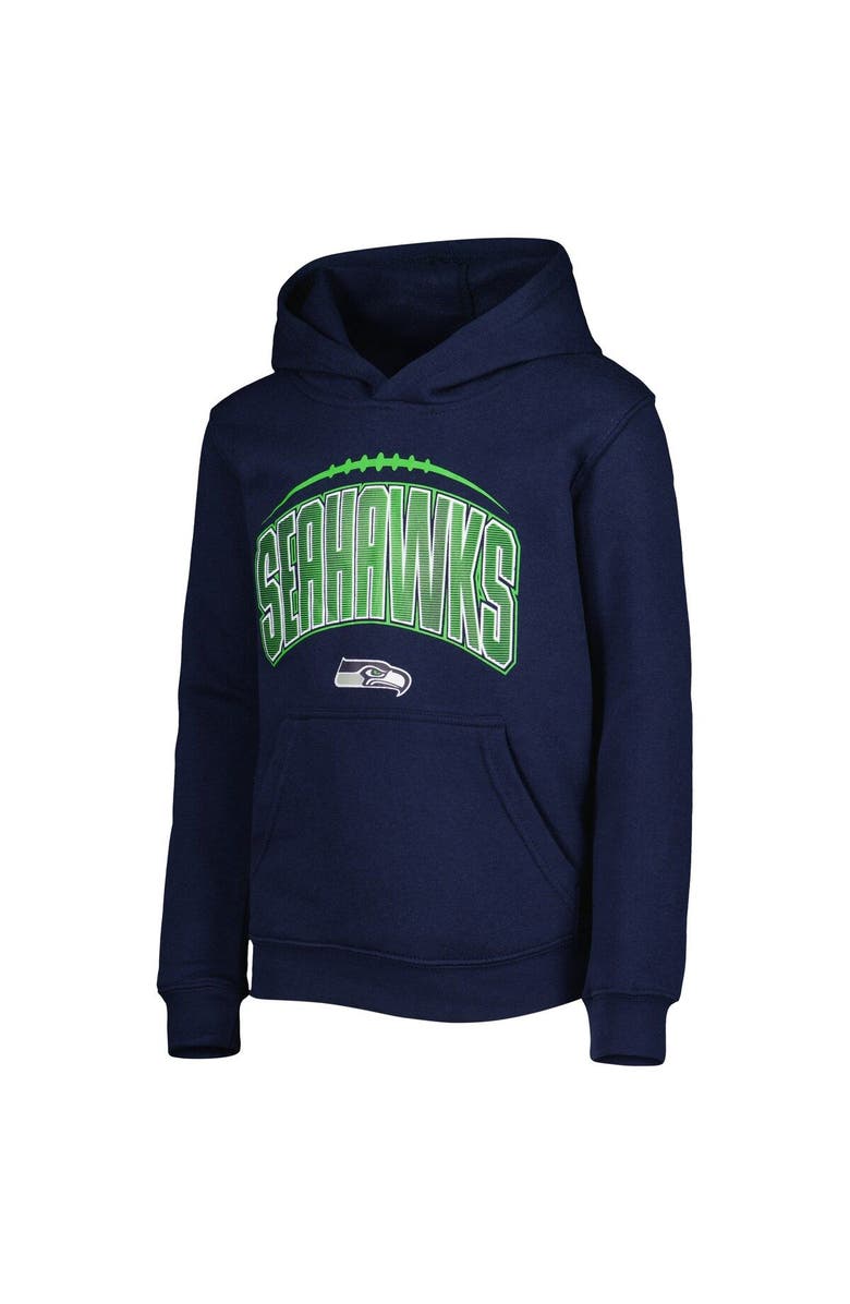 Outerstuff Youth College Navy/Heather Gray Seattle Seahawks Double Up Pullover Hoodie & Pants Set, Alternate, color,