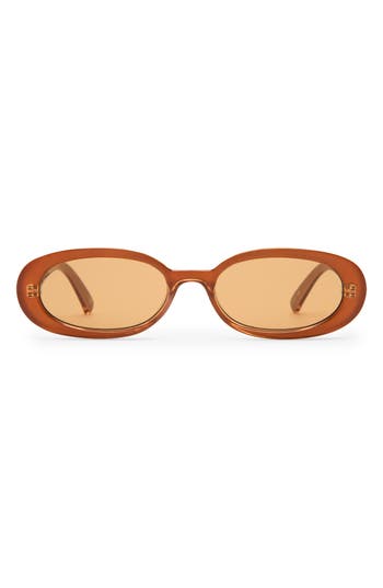 Le Specs Womens Ecru Outta Love Oval-frame Plastic Sunglasses In Brown