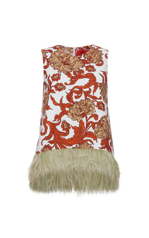 Shop La Doublej La Scala Top With Feathers Reef White