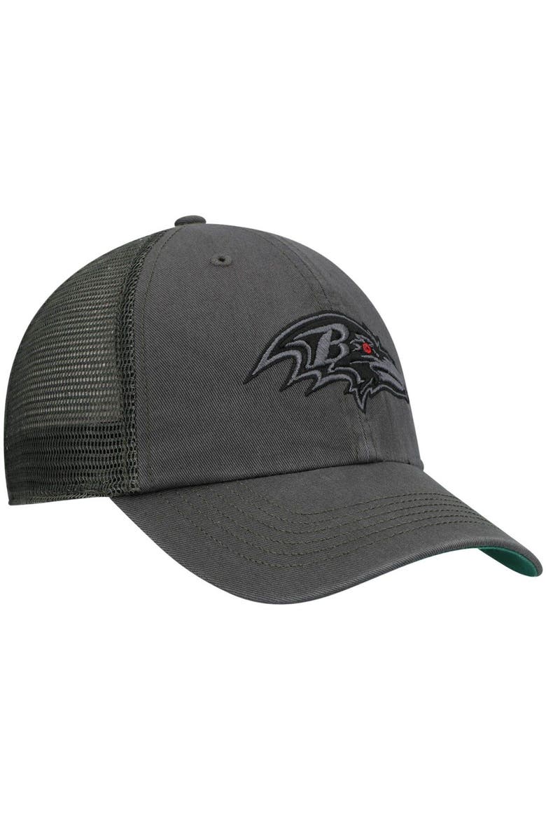 Men's '47 Charcoal Baltimore Ravens Trawler Clean Up Trucker Snapback Hat, Alternate, color, Charcoal