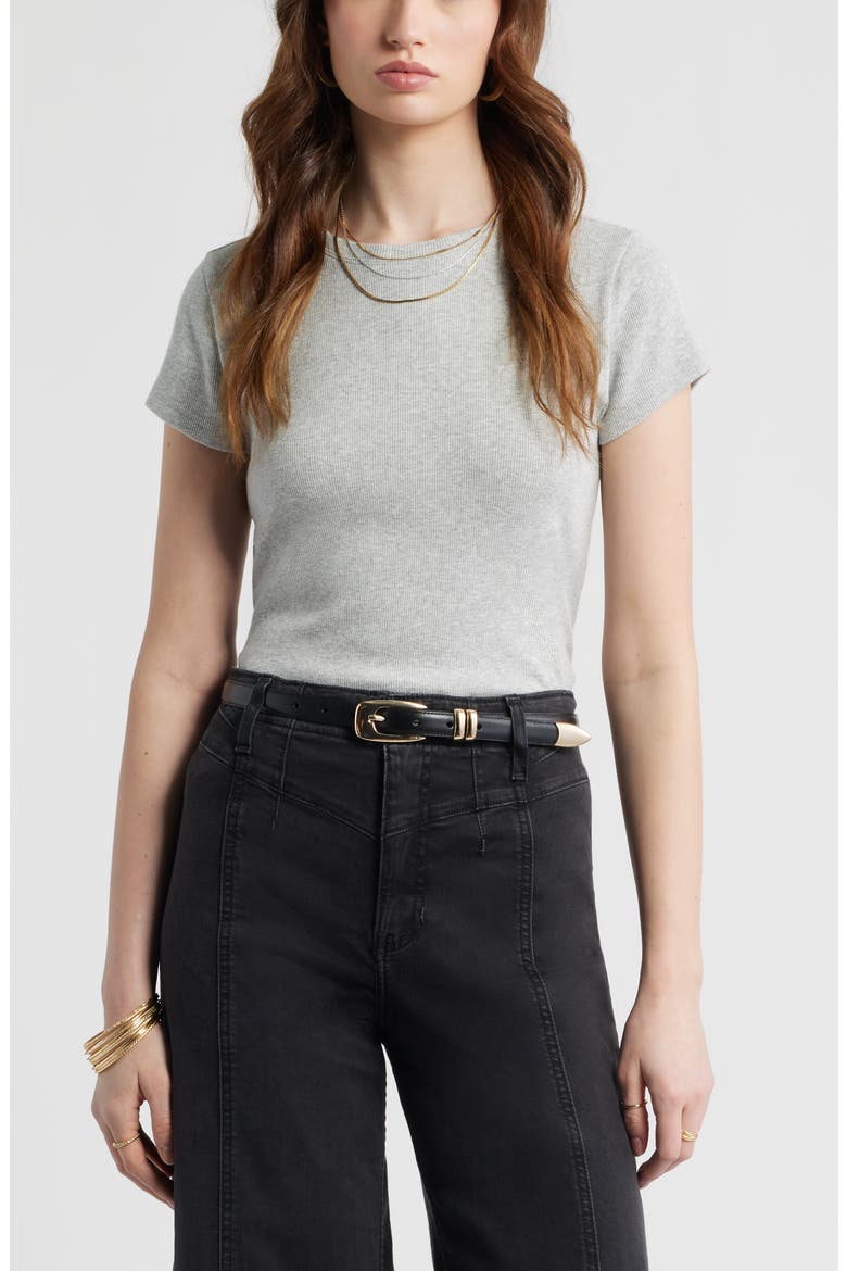 Tuckable Rib Baby Tee, Main, color, GREY HEATHER