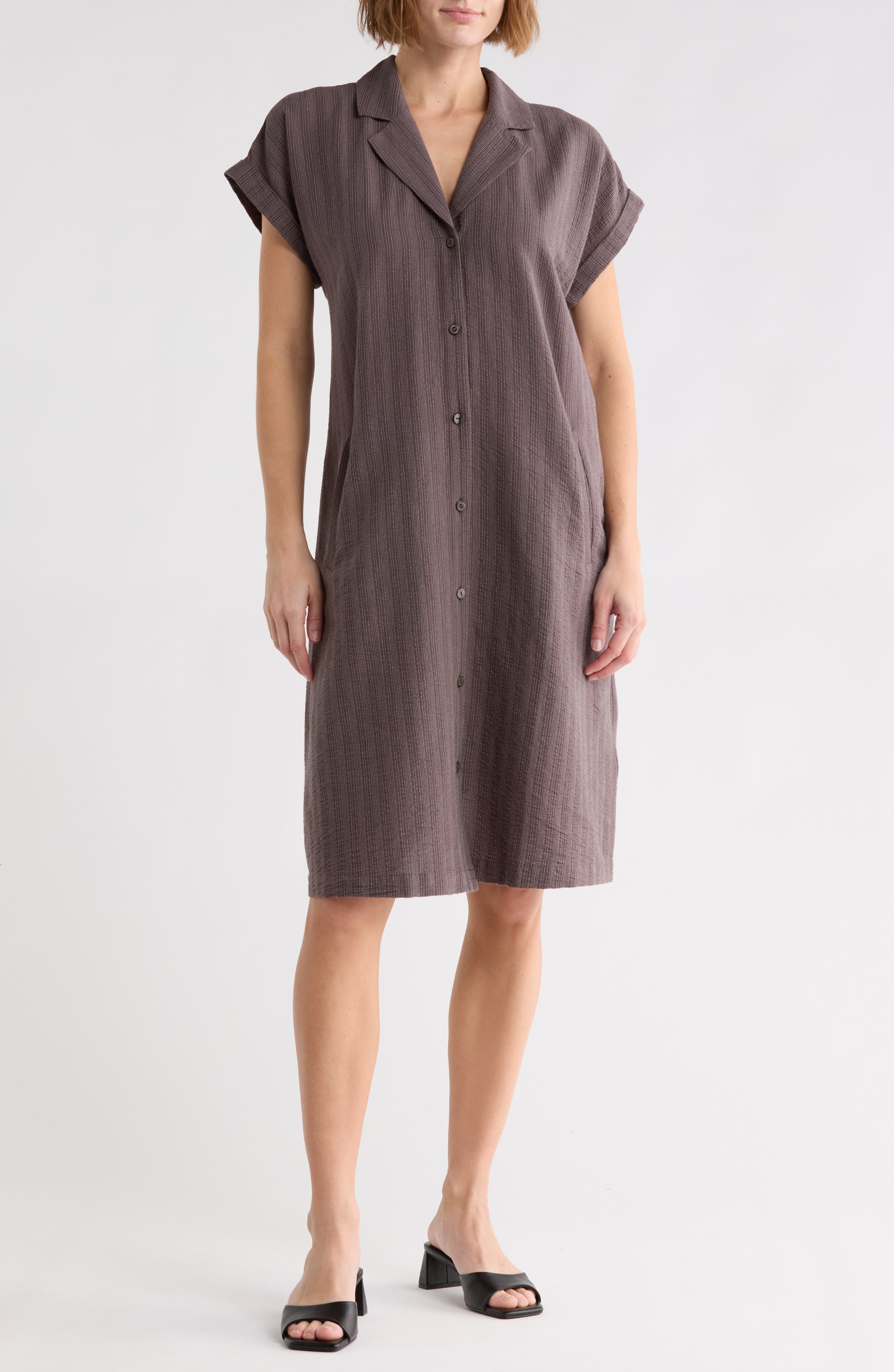 Cotton Blend Shirtdress