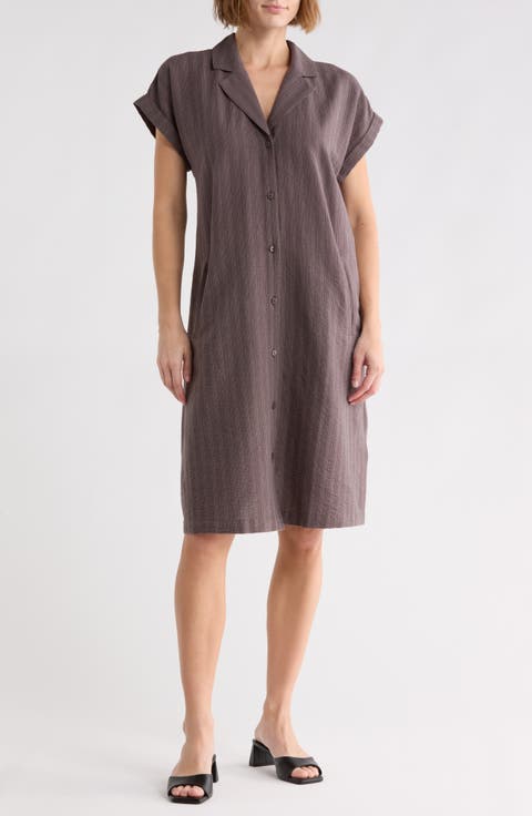 Cotton Blend Shirtdress