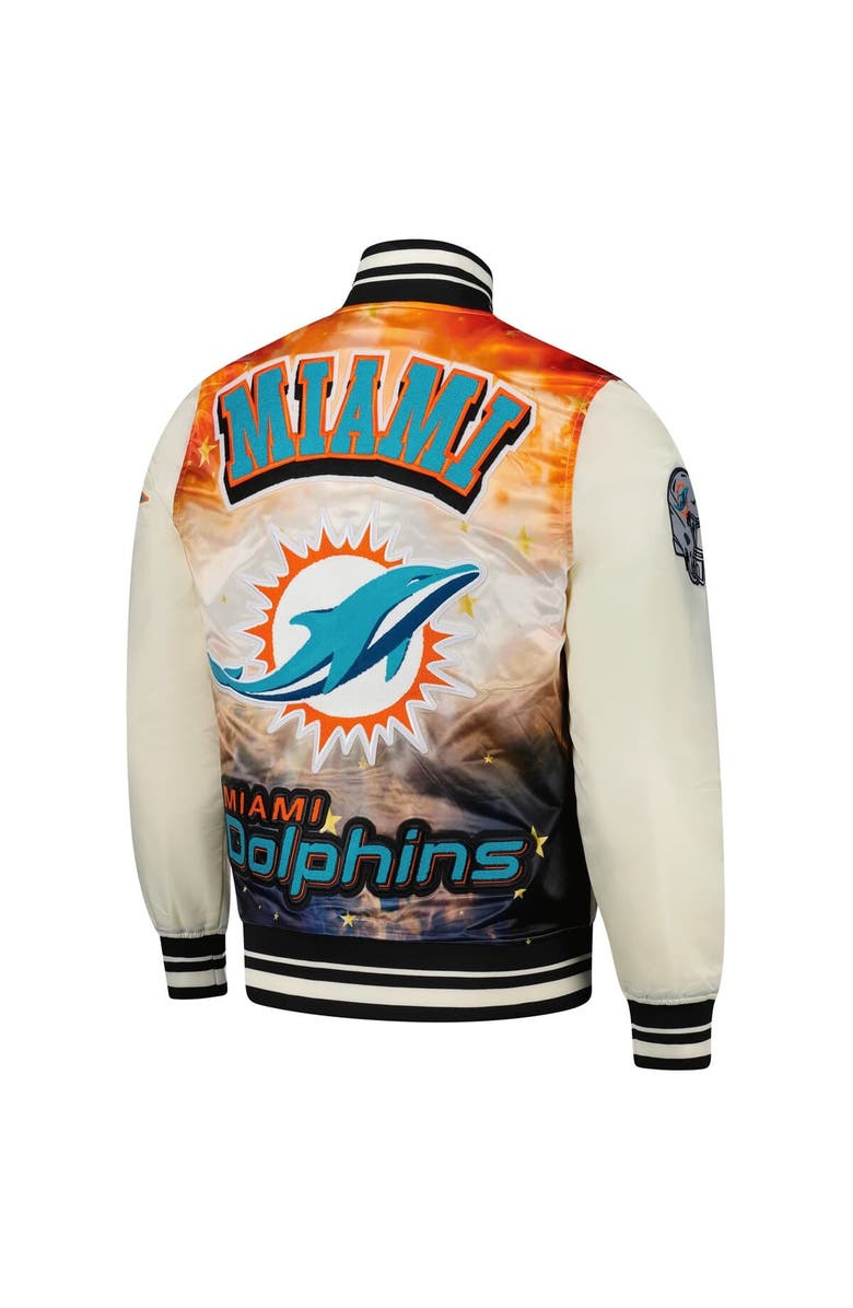 PRO STANDARD Men's Pro Standard Cream Miami Dolphins Sublimated Satin Full-Snap Jacket, Alternate, color, 