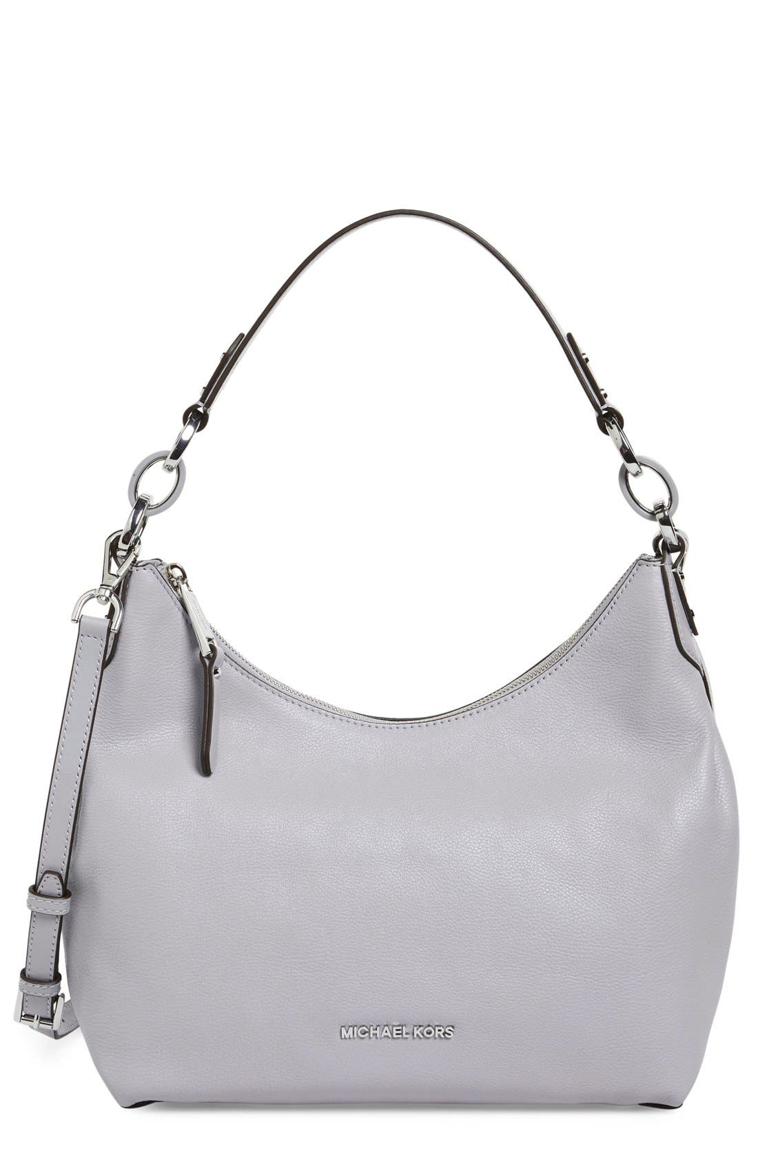 MICHAEL Michael Kors 'Medium Isabella' Convertible Leather Shoulder Bag, Main, color, 