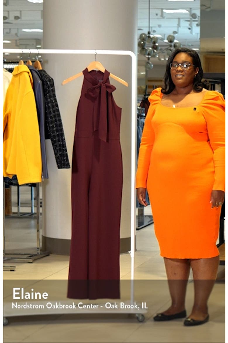 Bow Neck Stretch Crepe Jumpsuit video