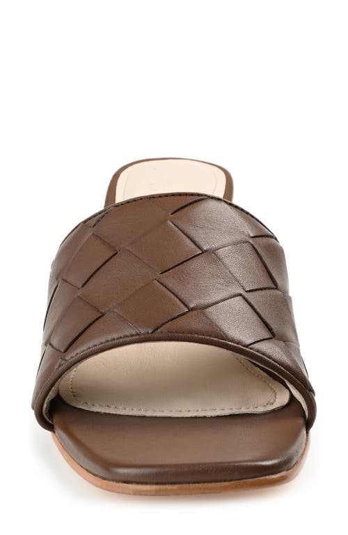 Journee Signature Kellee Woven Leather Sandal In Brown