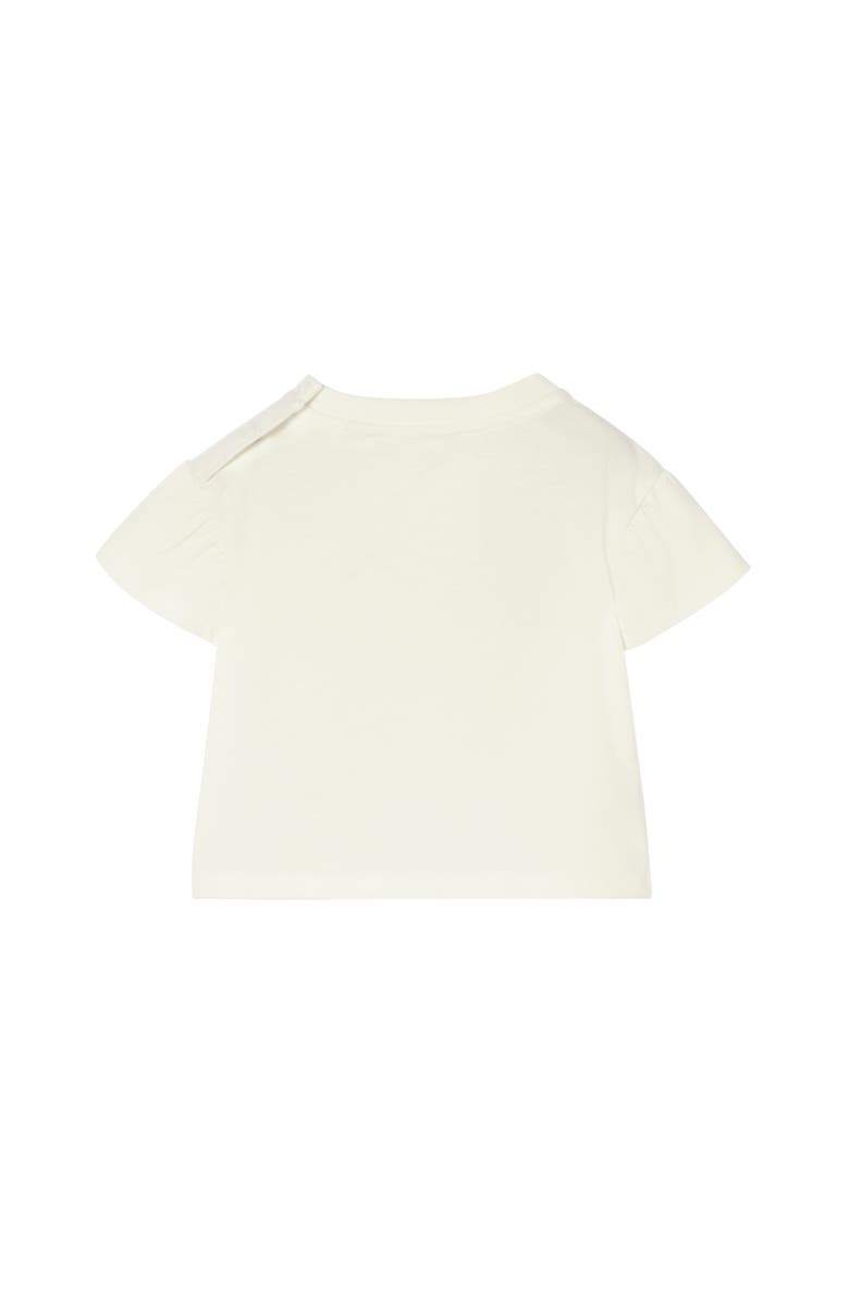 Burberry Check Bow Cotton T-shirt, Alternate, color, Chalk White