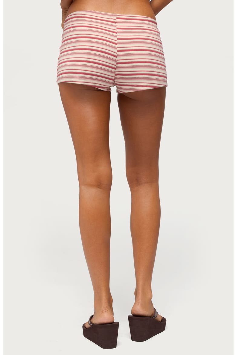 Noelia Stripe Stretch Cotton Micro Shorts, Alternate, color, PINK