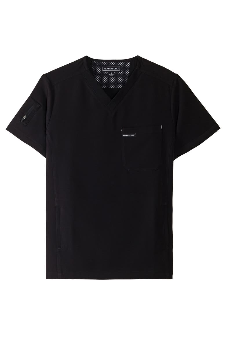Members Only Brighton 3-Pocket Scrub Top, Alternate, color, Black