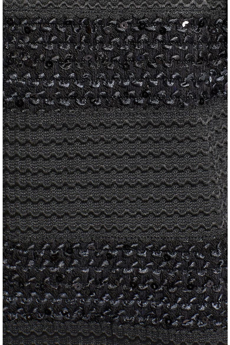 dee elle Sequin Stripe Strapless Fit & Flare Dress, Alternate, color, BLACK