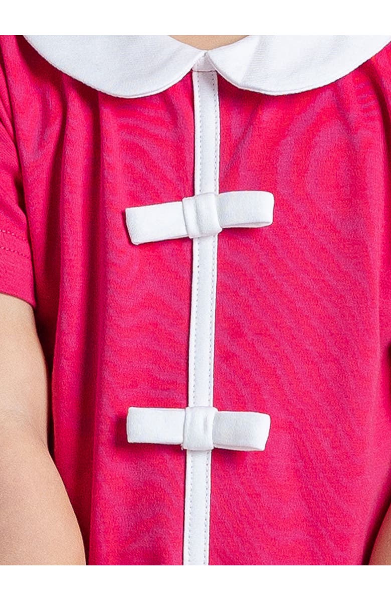 Florence Eiseman Knit Dress With Pleated Skirt And Bows, Alternate, color, Fuchsia