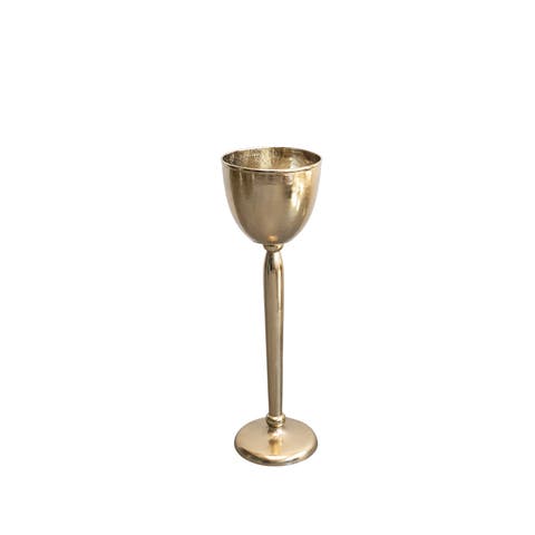 Cast Aluminum Bottle Cooler, Gold Finish