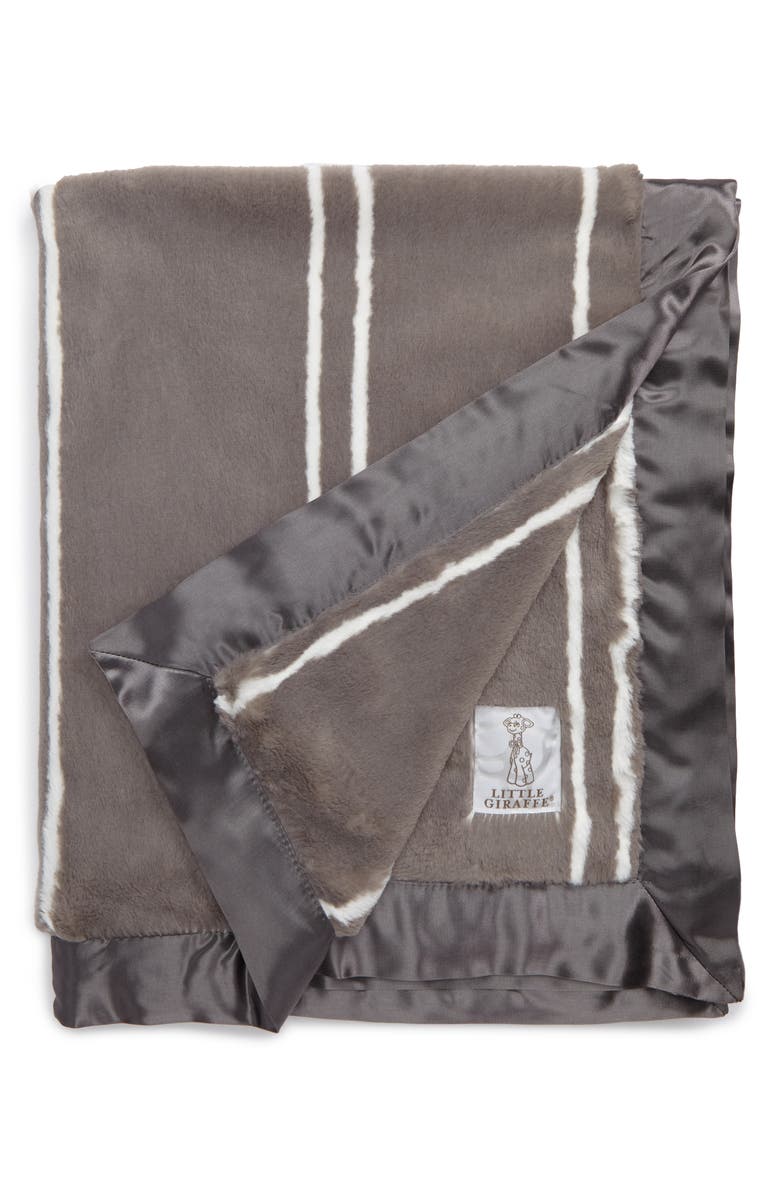 Little Giraffe Pinstripe Luxe Blanket, Main, color,