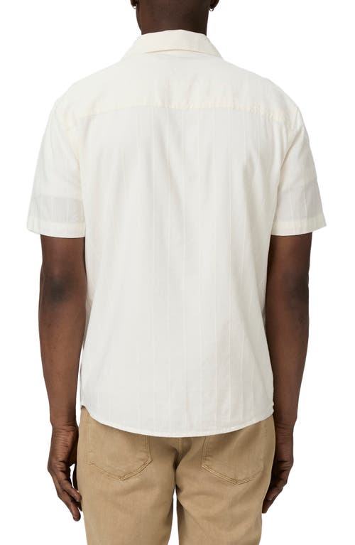 Paige Jacobson Stripe Jacquard Camp Shirt In Varnished Ivory
