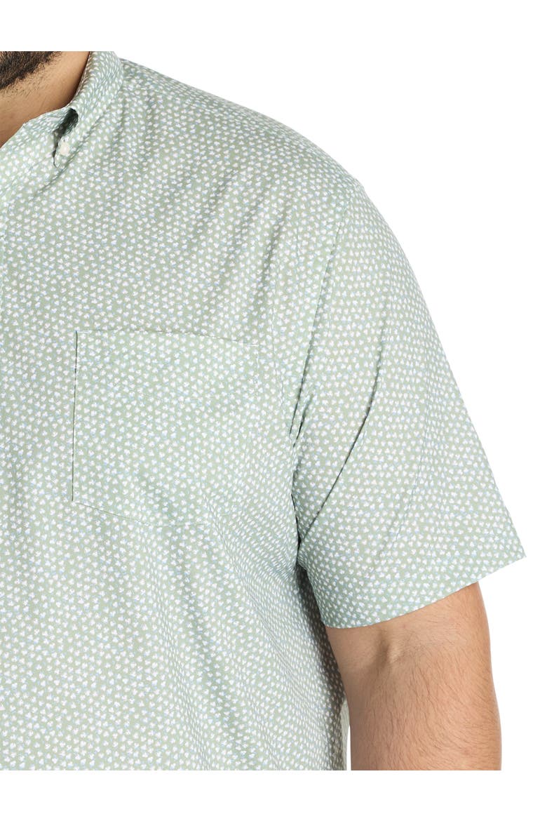 Big & Tall Ivers Wrinkle-Free Performance Floral Print Sport Shirt, Alternate, color, GREEN
