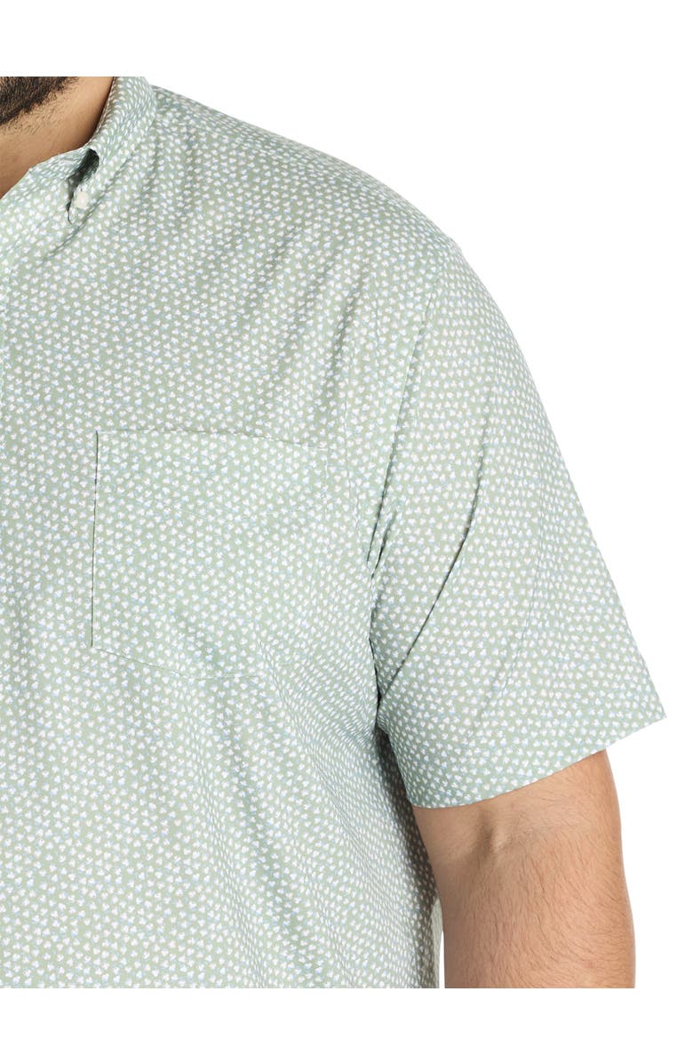 Untuckit Fit by Dxl Big & Tall Ivers Wrinkle-Free Performance Floral Print Sport Shirt, Alternate, color, Green