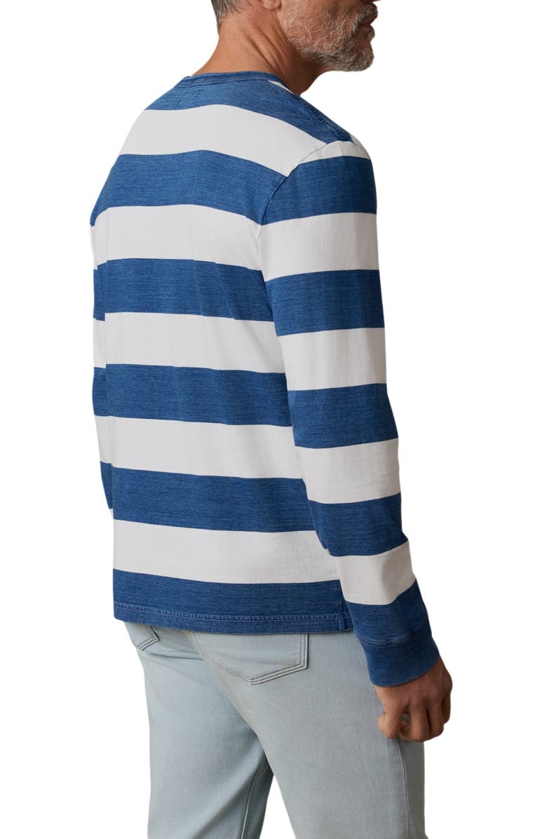 Faherty Stripe Long Sleeve Organic Cotton T-Shirt, Alternate, color, Indigo Marine Stripe