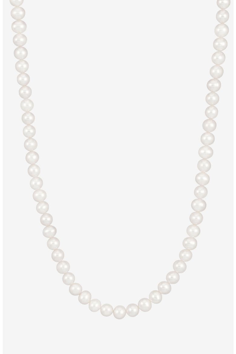 Timeless White Freshwater Pearl Necklace, Main, color, Sterling Silver