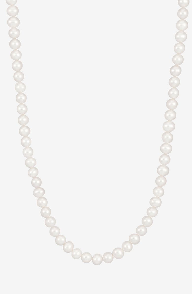 Dower & Hall Timeless White Freshwater Pearl Necklace, Main, color, Sterling Silver