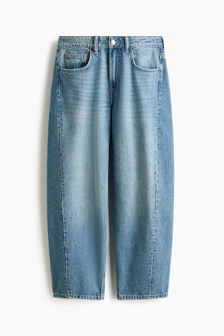 Barrel Regular Waist Ankle Jeans, Alternate, color, Denim blue