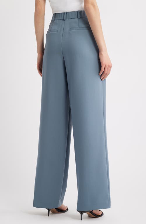 Open Edit Pleated Wide Leg Pants In Blue Weather