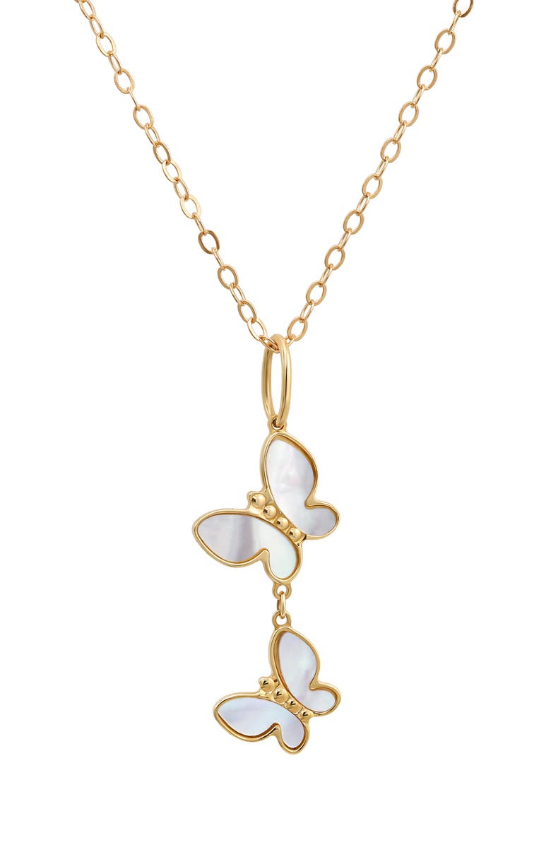 CANDELA JEWELRY Mother-of-Pearl Butterfly Pendant Necklace, Main, color, 
