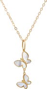 CANDELA JEWELRY Mother-of-Pearl Butterfly Pendant Necklace