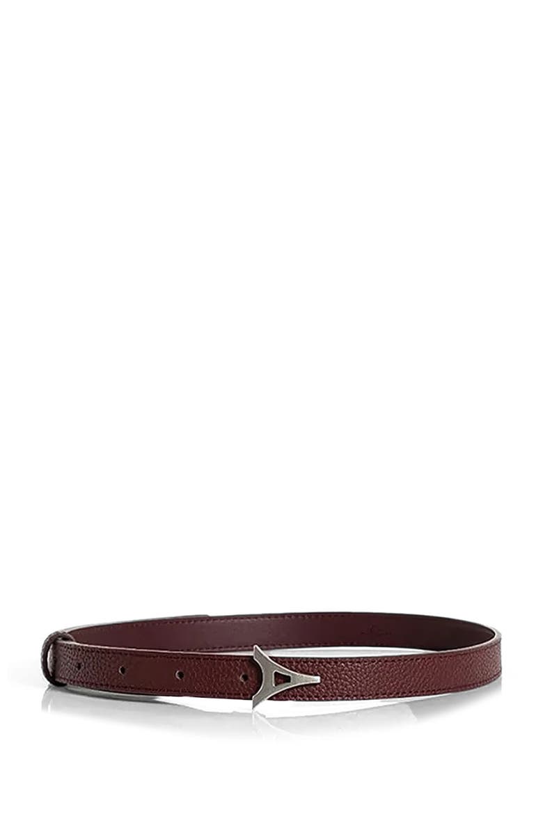 Leonie Eiffel Slim Leather Belt, Alternate, color, Red