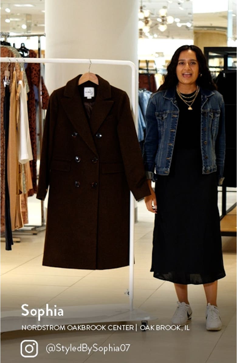 Double Breasted Wool Blend Coat, sales video thumbnail