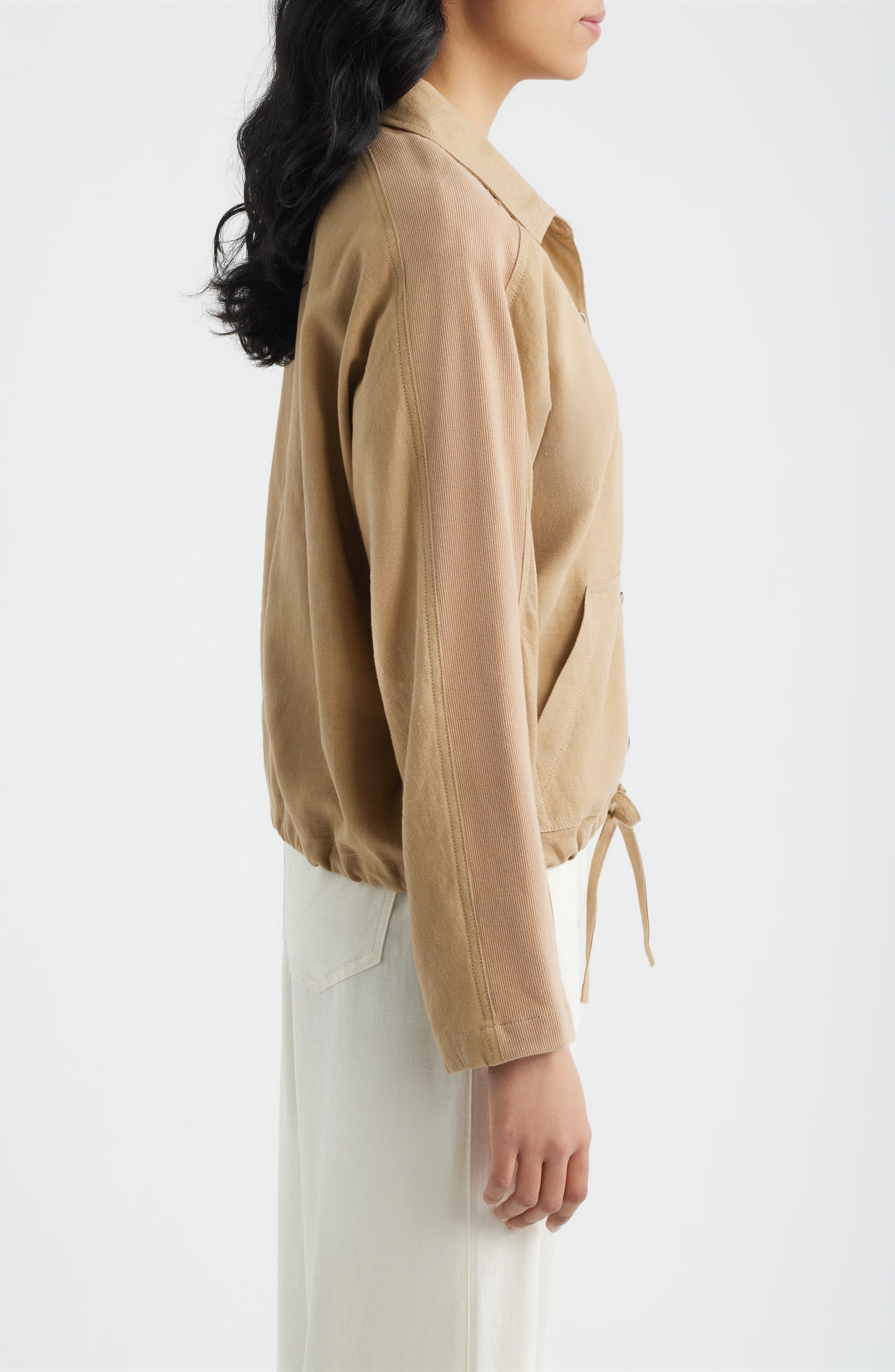 Женские CITY BLUES Crop Dolman Sleeve Shirt Jacket — фото 3