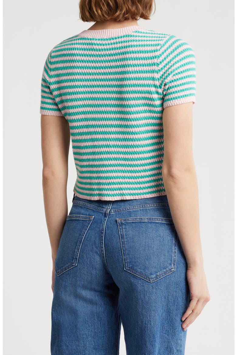 Ida Short Sleeve Sweater, Alternate, color, PINK GREEN COMBO
