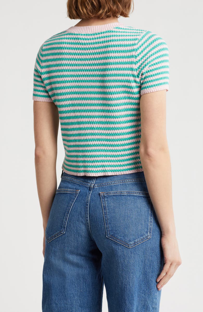 Love By Design Ida Short Sleeve Sweater, Alternate, color, Pink Green Combo