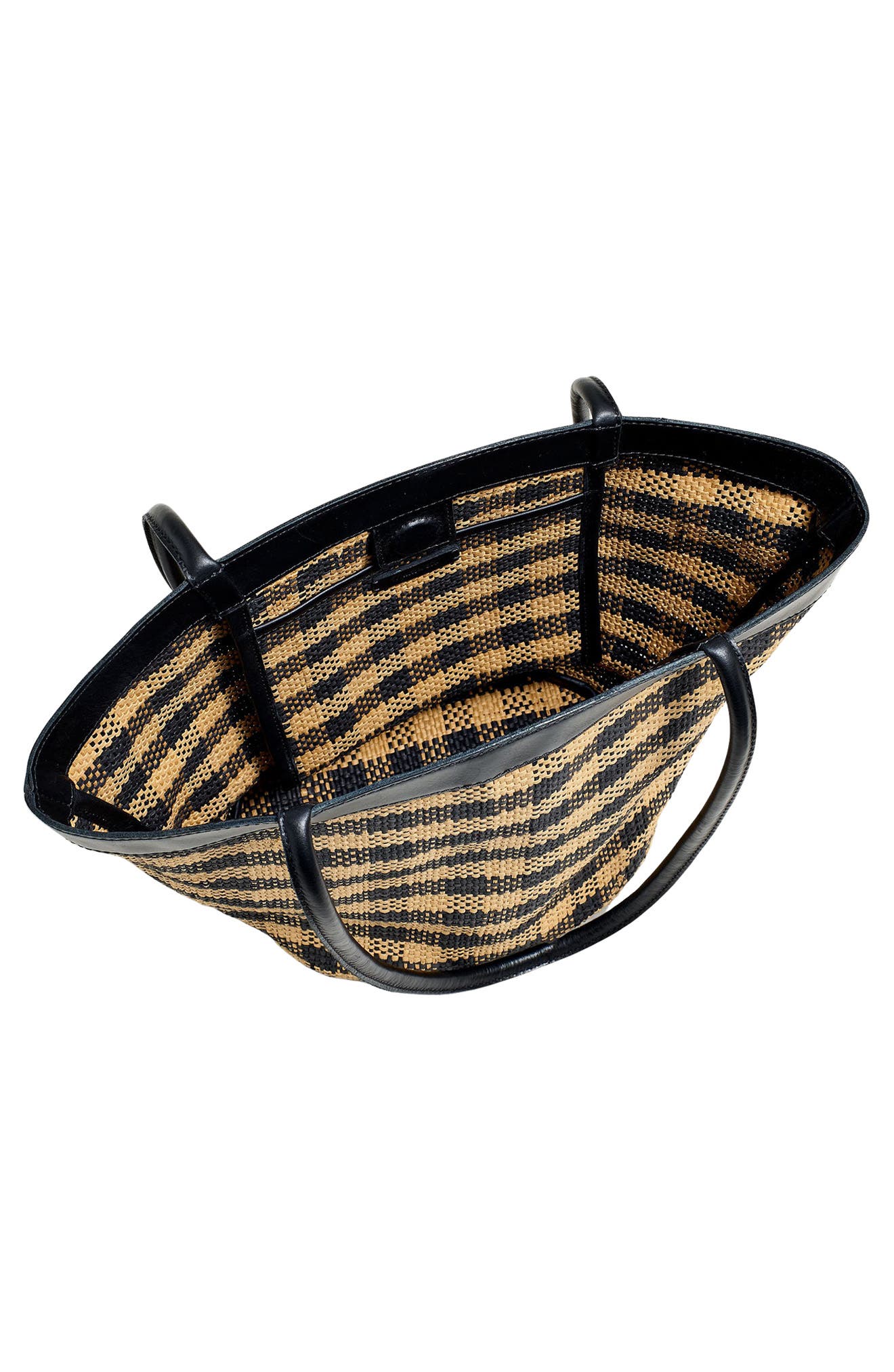 Madewell Market Check Woven Straw Basket Tote, Alternate, color, 