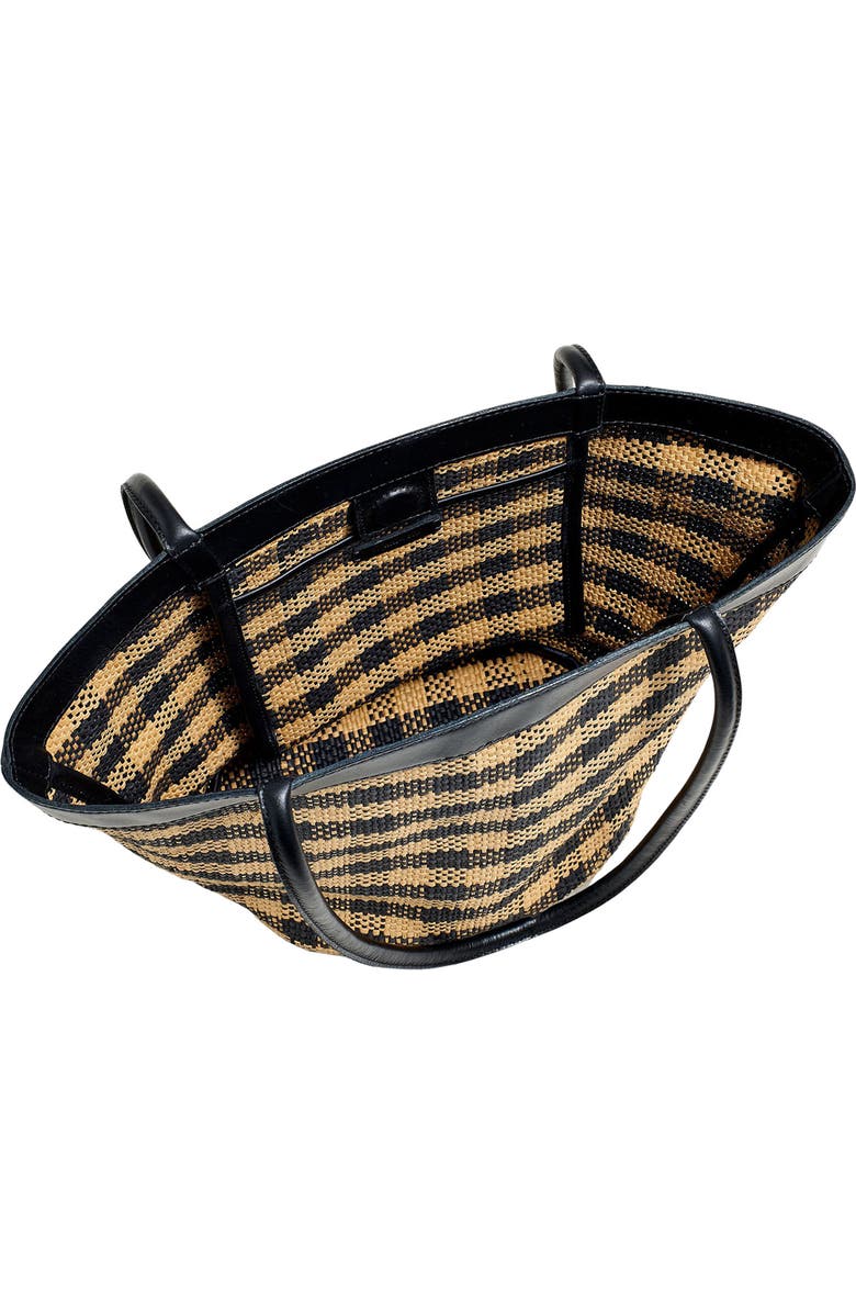 Madewell Market Check Woven Straw Basket Tote, Alternate, color,