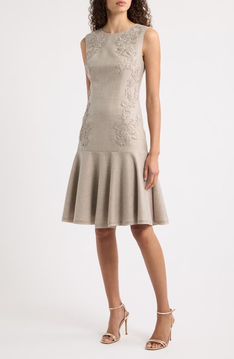 Tate Embroidered Wool Dress