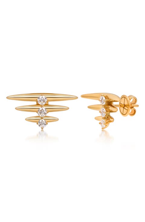 18k Gold Diamond Stud Earrings