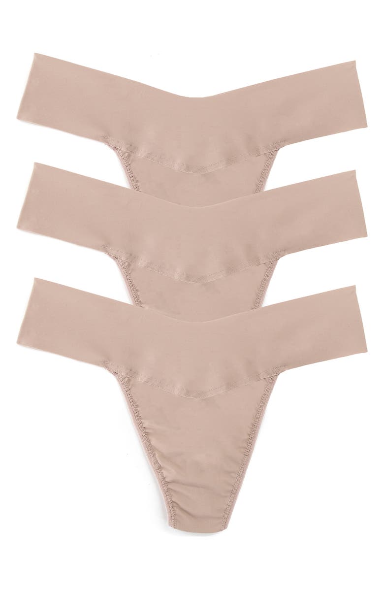 Hanky Panky Breathe Assorted 3-Pack V-Cut Thongs, Main, color, Taupe