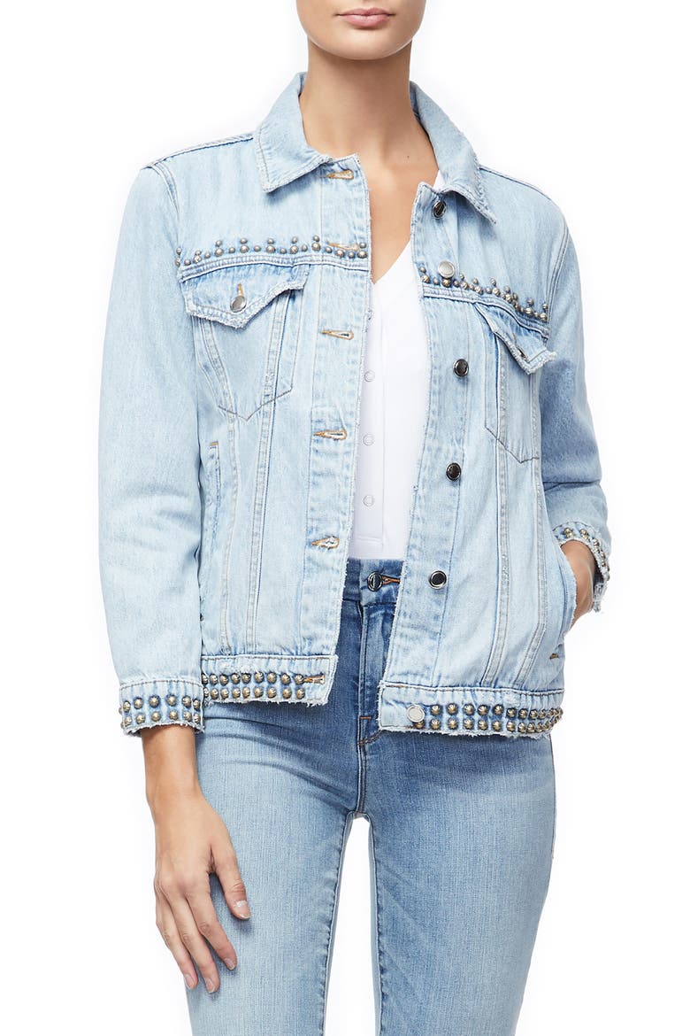 Boyfriend Denim Jacket, Main, color, BLUE215