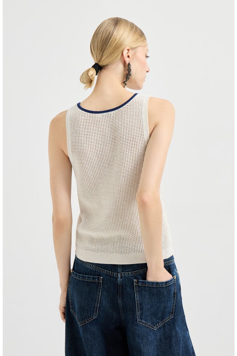 Net knit top, Alternate, color, Oat