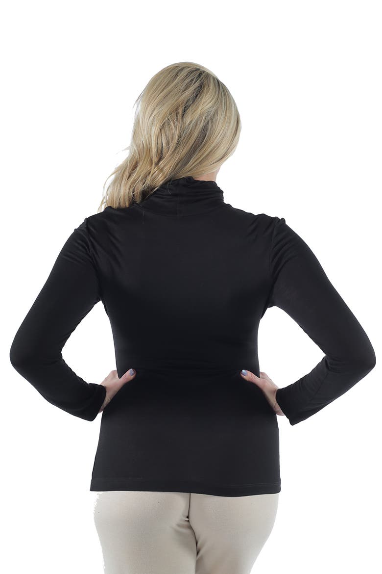 Plus Size Classic Long Sleeve Turtleneck, Alternate, color, Black