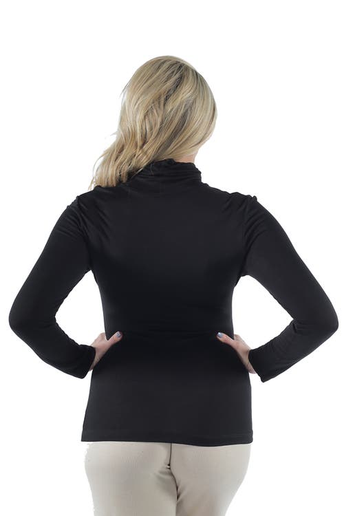 24seven Comfort Apparel Plus Size Classic Womens Long Sleeve Turtleneck In Black